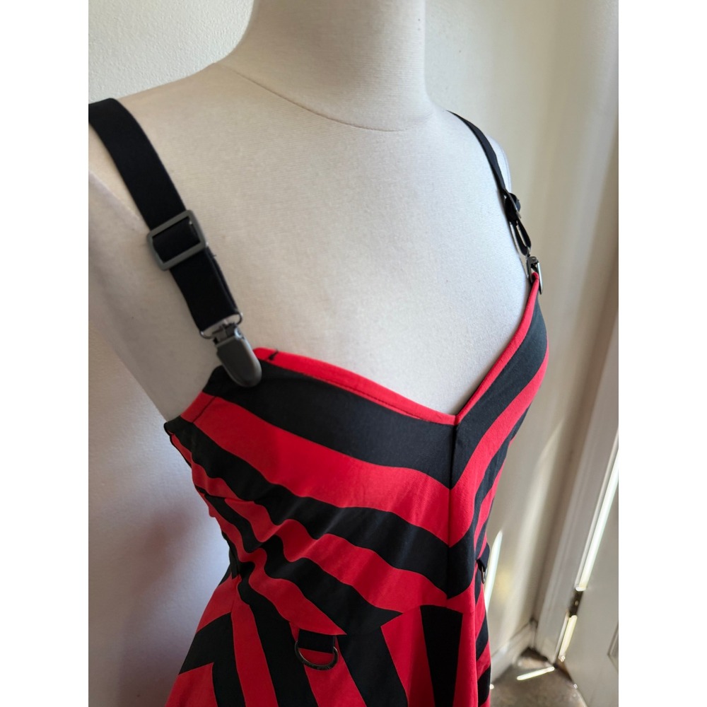 Killstar x Avril lavigne red black striped mini dress - Picture 2 of 3
